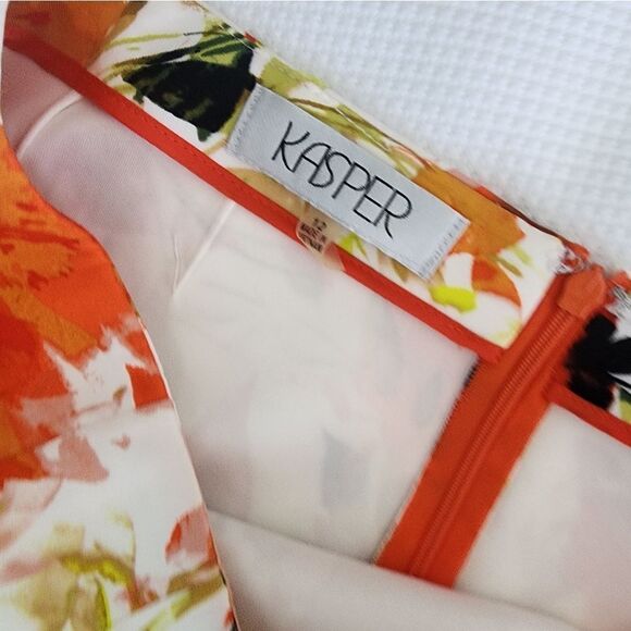 Kasper Red and Orange Knee-Length Pencil Skirt - Picture 6 of 9